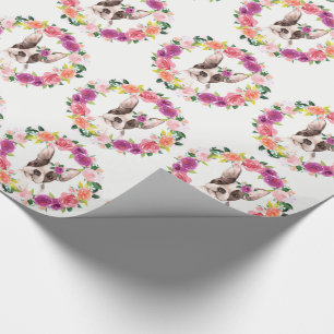 Fransk bulldogg med blommagåvasjalen presentpapper