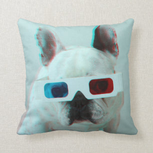 Fransk bulldogg med exponeringsglas 3D Kudde