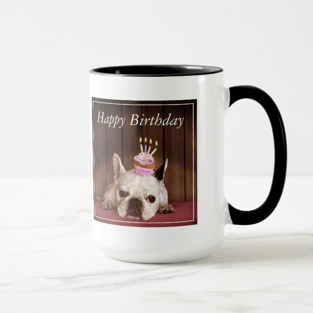 Fransk bulldogg med födelsedagmuffin mugg (Höger)