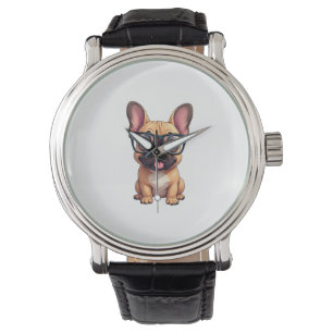 Fransk Bulldogg Med Glasögon Armbandsur