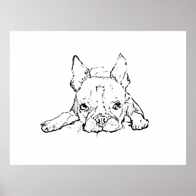 Fransk Bulldogg, Minnestryck för husdjur Poster (Framsidan)
