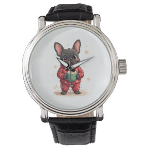 Fransk Bulldogg Mysig Kakao Armbandsur