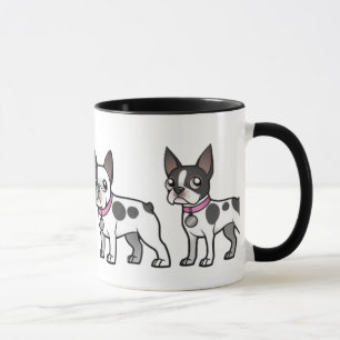 Fransk bulldogg- och för Boston Terrierkaffe mugg