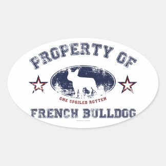 Fransk bulldogg ovalt klistermärke