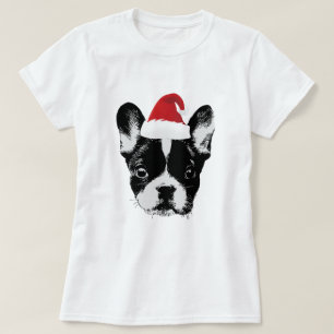Fransk bulldogg Santa Frenchie för jul T Shirt
