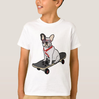 Fransk bulldogg Skateboarding w/sunglasses Tee Shirt