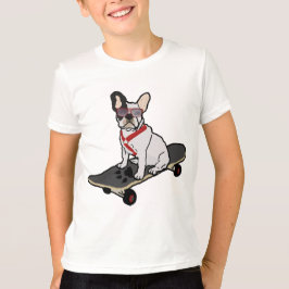 Fransk bulldogg Skateboarding w/sunglasses Tröja