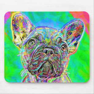Fransk bulldogg som målar Mousepad Musmatta