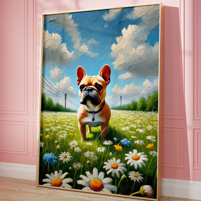 Fransk Bulldogg Söt Hund Väggkonstaffisch Poster (Skapare uppladdad)