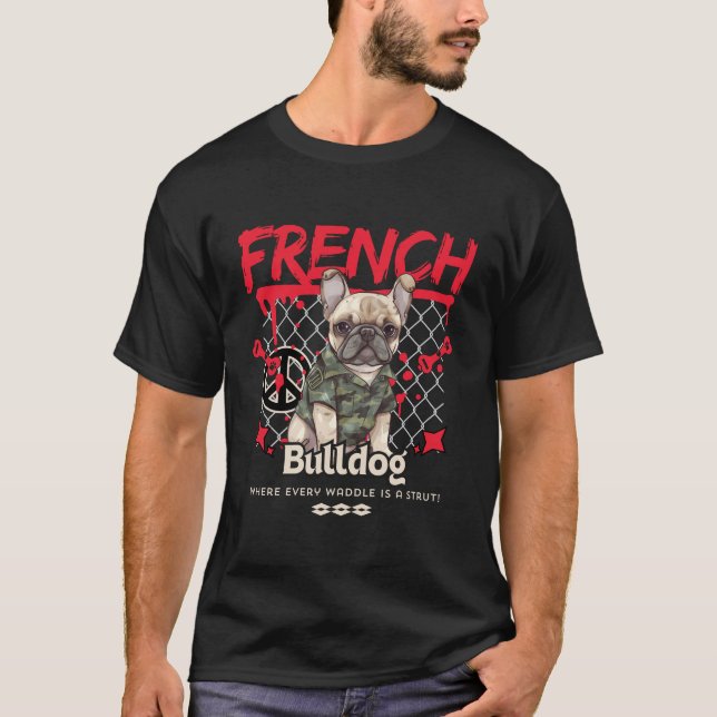 Fransk Bulldogg vaggar T Shirt (Framsida)