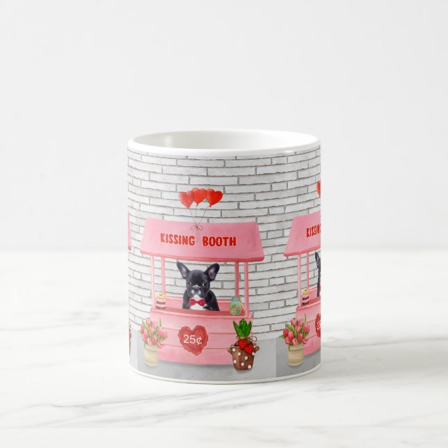 Fransk Bulldogg Valentines Kysstand Kaffemugg (Center)