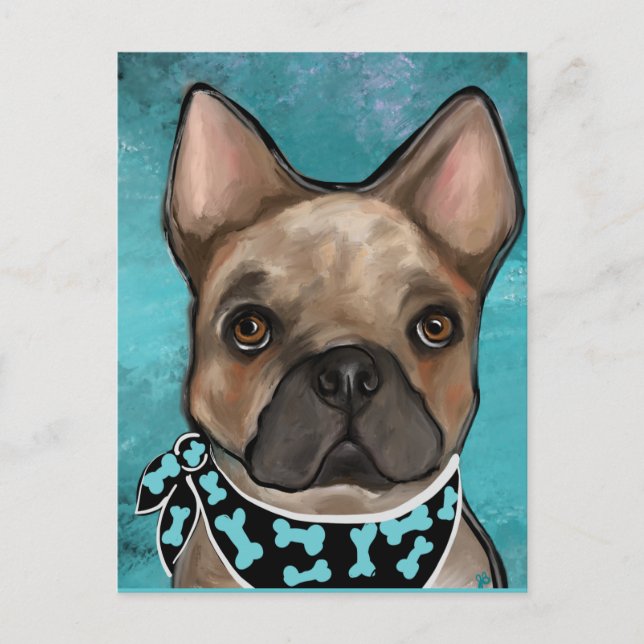 FRANSK BULLDOGG         VYKORT (Framsida)