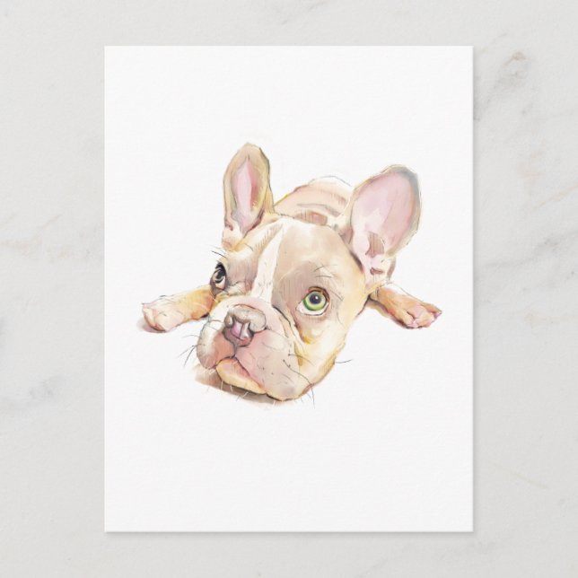 Fransk Bulldogg vykort, present till hundmamma Vykort (Framsida)