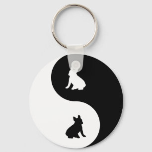 Fransk bulldogg Yin Yang Nyckelring