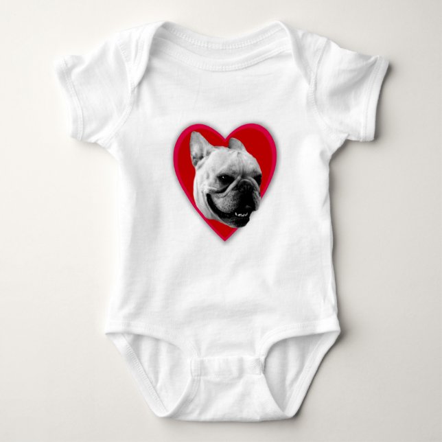 Fransk bulldoggbebis för kärlek t shirt (Framsida)