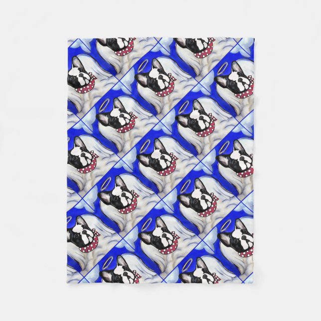 Fransk Bulldoggel Engel Fleecefilt (Framsidan)