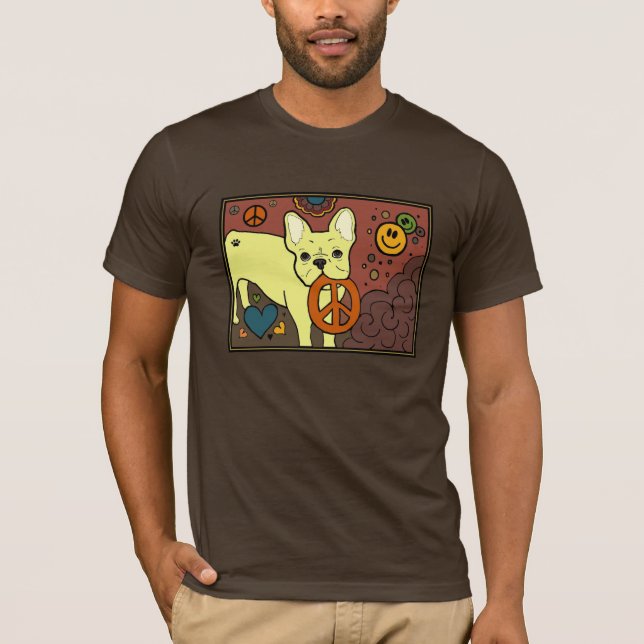 Fransk bulldoggfred t-shirt (Framsida)