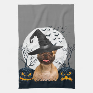 Fransk bulldoggHalloween pumpa lappar Kökshandduk