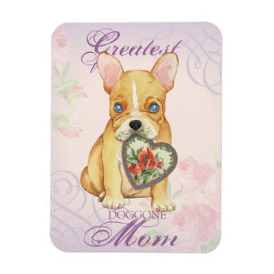 Fransk bulldogghjärtamamma magnet