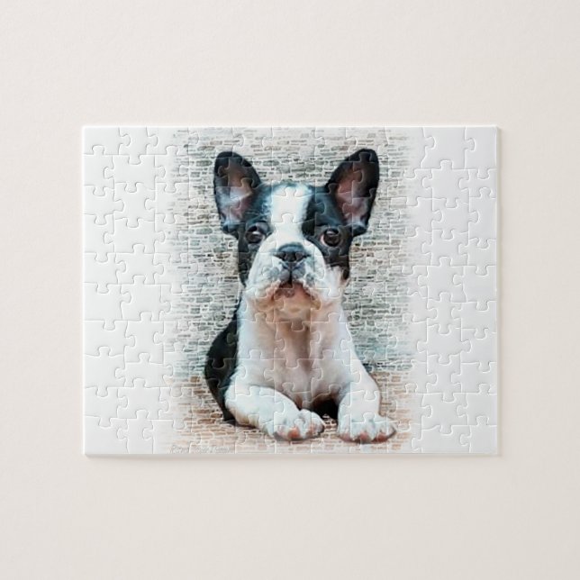 Fransk bulldogghund pussel (Horisontell)