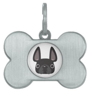 Fransk bulldogghundbrickor ID-bricka husdjur