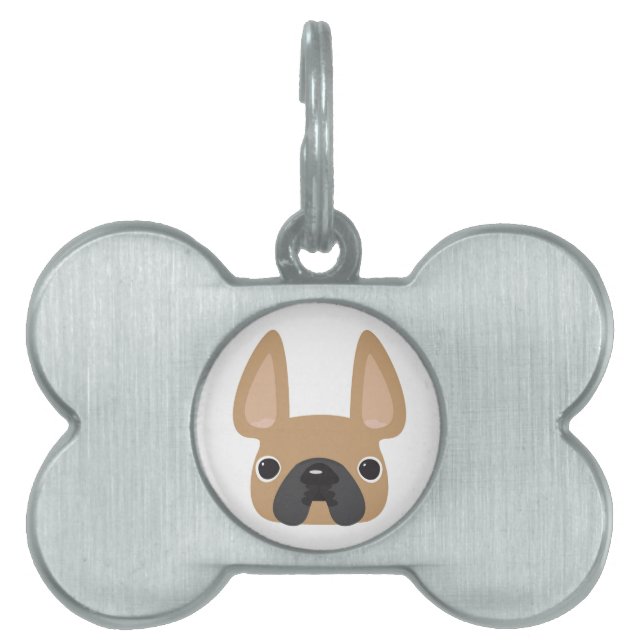 Fransk bulldogghundbrickor ID-bricka husdjur (Framsidan)