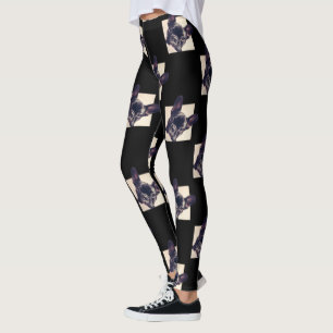 Fransk bulldogghunddamasker leggings