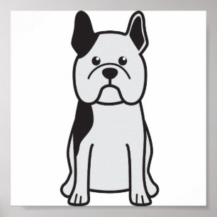 Fransk bulldogghundtecknad poster