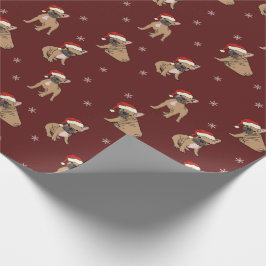 Fransk bulldoggjul som slår in papper presentpapper