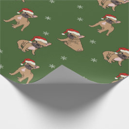 Fransk bulldoggjul som slår in papper presentpapper