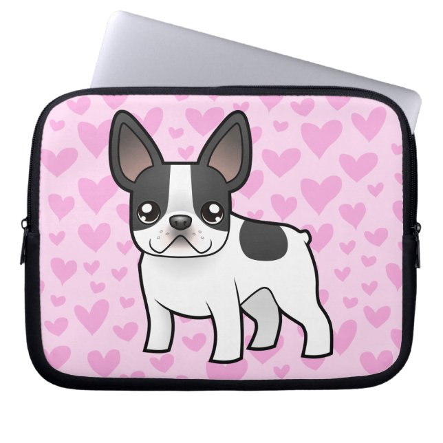Fransk bulldoggkärlek laptop sleeve (Framsidan)