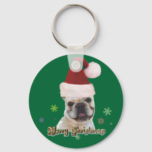 Fransk bulldoggkeychain för jul nyckelring