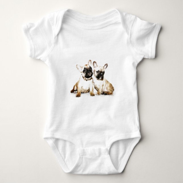 Fransk bulldoggkonst t-shirt (Framsida)