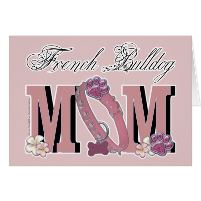 Fransk bulldoggMAMMA Hälsningskort (Framsidan Horizontal)