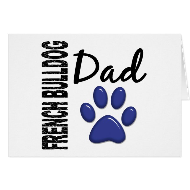 Fransk bulldoggpappa 2 hälsningskort (Framsidan Horizontal)