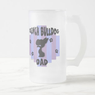 Fransk bulldoggpappamugg frostat ölglas