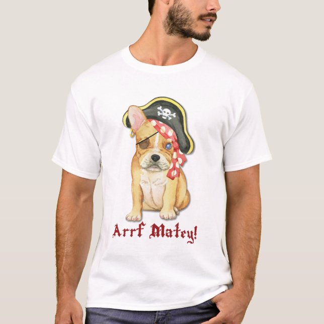 Fransk bulldoggpirat tee shirt (Framsida)