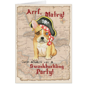 Fransk bulldoggpiratinbjudan OBS kort