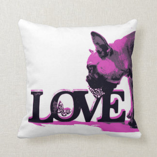 Fransk bulldoggpolyesterdekorativ kudde 16" x 16",