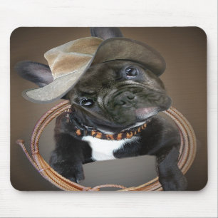 FRANSK BULLDOGGRODEOMÄSTARE MOUSEPAD MUSMATTA