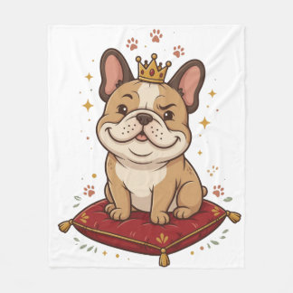 Fransk Bulldoggsfilt Royal Hundälskarepresent Fleecefilt
