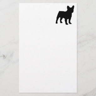 fransk bulldoggsilhouette brevpapper