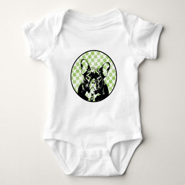 Fransk bulldoggSilhouette för St Patricks Tröja (Framsida)