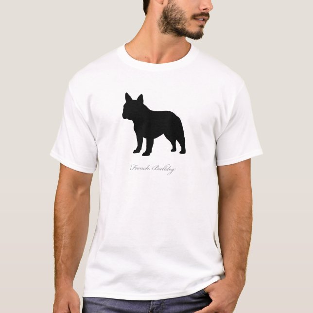 Fransk bulldoggsilhouette v2 tröja (Framsida)