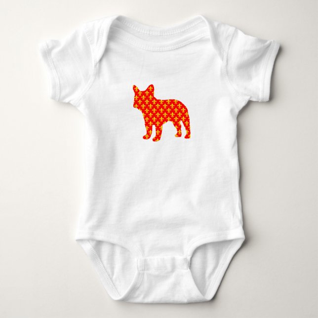Fransk bulldoggSilhouetteT-tröja fluer de lis Tee Shirt (Framsida)