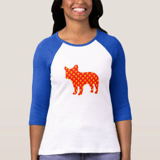 Fransk bulldoggSilhouetteT-tröja fluer de lis Tee Shirt