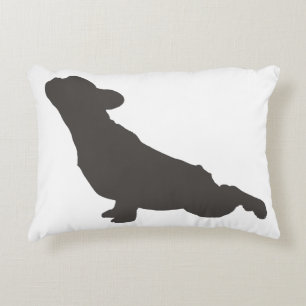 Fransk bulldoggSilhouetteYoga poserar Prydnadskudde
