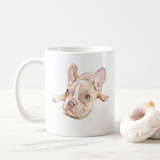 Fransk Bulldoggskopp, Present till hundmamma, Söt  Kaffemugg (Med munk)