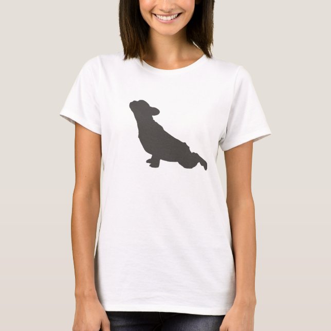 Fransk bulldoggsträckning t-shirt (Framsida)