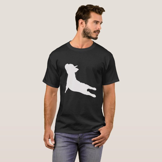 Fransk bulldoggYogaT-tröja T-shirt (Hel framsida)